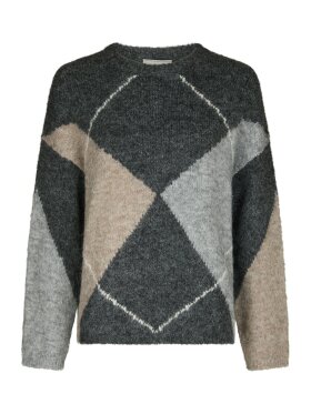 Neo Noir - Inga Check Fluff Knit Blouse