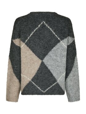 Neo Noir - Inga Check Fluff Knit Blouse