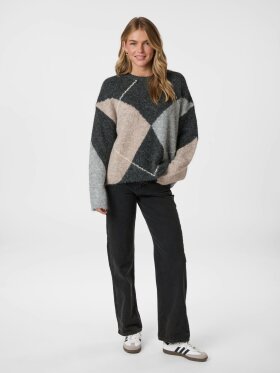 Neo Noir - Inga Check Fluff Knit Blouse