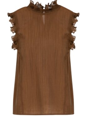 Coster Copenhagen - Top with Ruffles Brown
