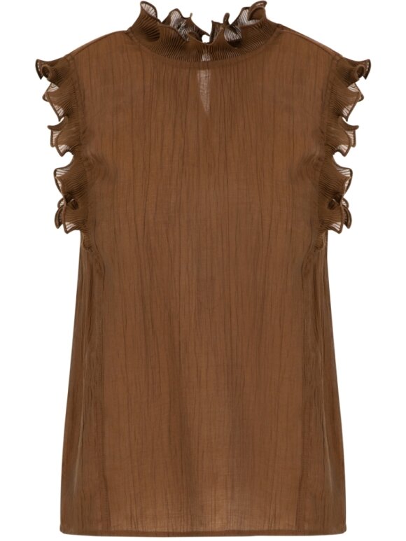 Coster Copenhagen - Top with Ruffles Brown