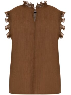 Coster Copenhagen - Top with Ruffles Brown