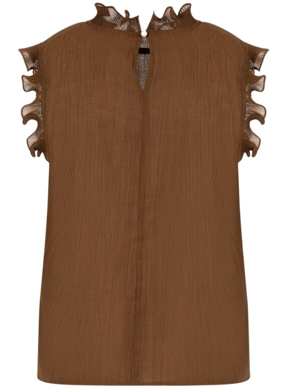 Coster Copenhagen - Top with Ruffles Brown