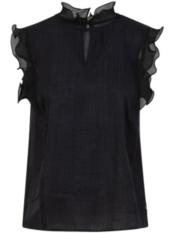 Coster Copenhagen - Top with Ruffles Black