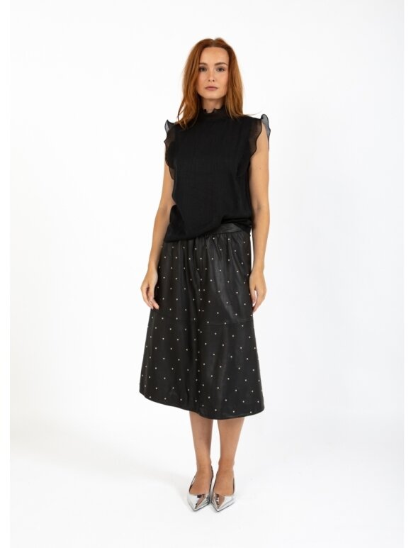 Coster Copenhagen - Top with Ruffles Black