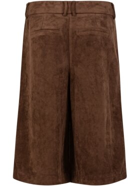 Coster Copenhagen - Faux Suede Shorts Dark Brown