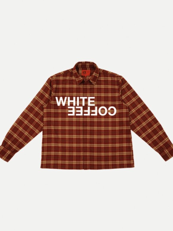 WHITE COFFEE - Logo Flannel Shirt Red