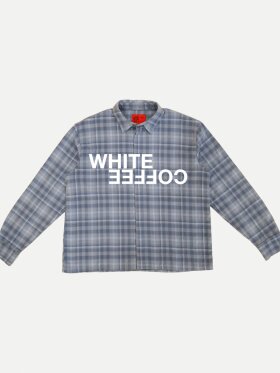 WHITE COFFEE - Logo Flannel Shirt Blue