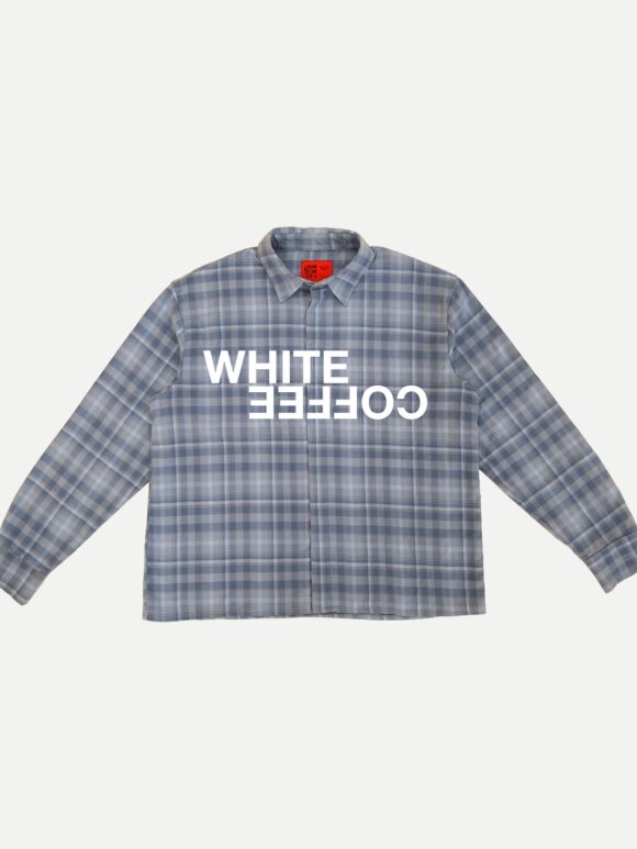 WHITE COFFEE - Logo Flannel Shirt Blue