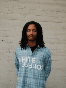 WHITE COFFEE - Logo Flannel Shirt Blue