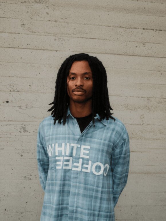 WHITE COFFEE - Logo Flannel Shirt Blue