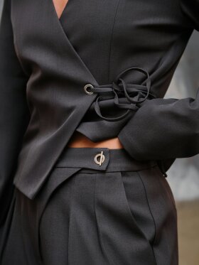 Neo Noir - Simmi Eyelet Blouse Dark grey