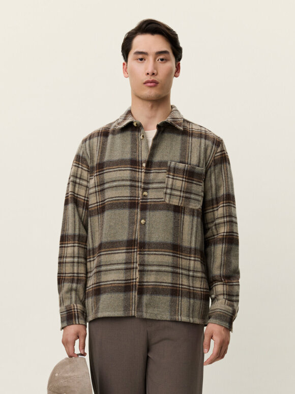 Les Deux - Kaleb Check Wool Overshirt Les Deux - Kaleb Check Wool Overshirt