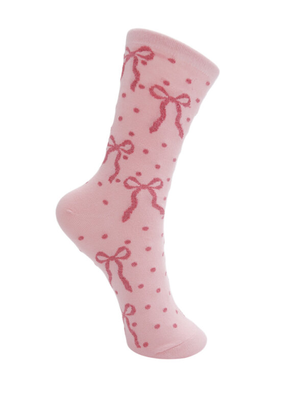 Black Colour - BCNell Bow Sock Pink Black Colour - BCNell Bow Sock Pink