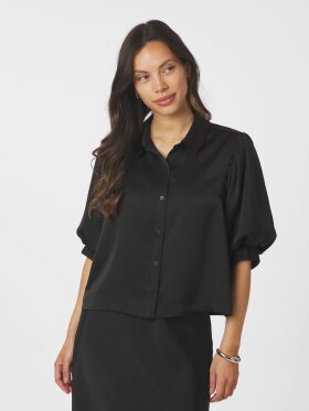 Neo Noir - Etta Heavy Sateen Shirt Black Neo Noir - Etta Heavy Sateen Shirt Black