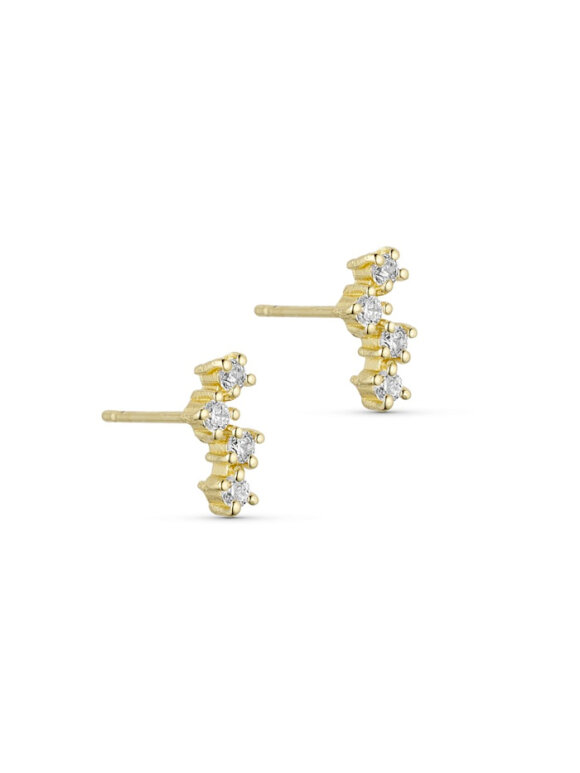 Pure By Nat - Zoe post Earrings zircons G/P