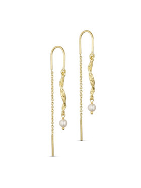 Pure By Nat - Idun Hook Earrings G/P pearl Pure By Nat - Idun Hook Earrings G/P pearl