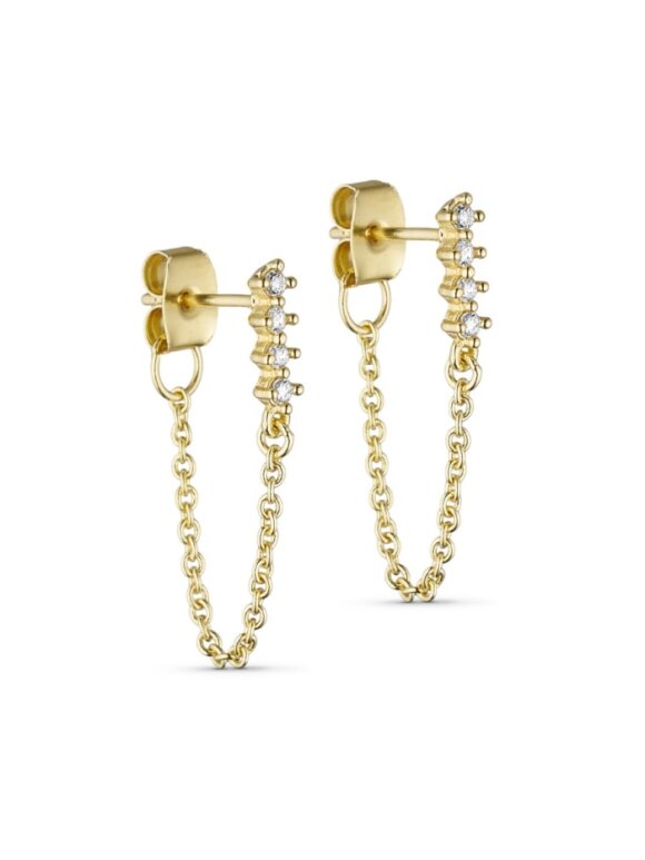 Pure By Nat - Vega Chain Earrings G/P