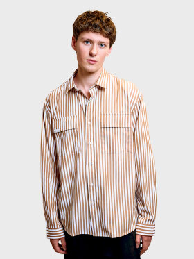 LAU--LAU - LAU SHIRT STRIPED BROWN
