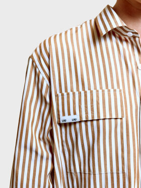 LAU--LAU - LAU SHIRT STRIPED BROWN