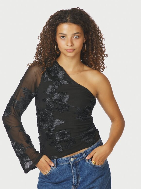 Neo Noir - Frianna Big Flower Mesh Blouse