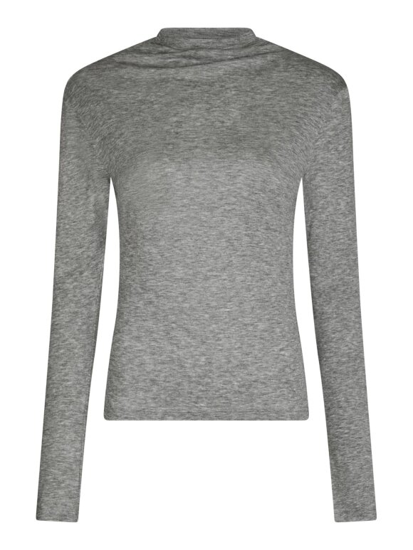 Neo Noir - Teddu Fine Rib Blouse Antracit