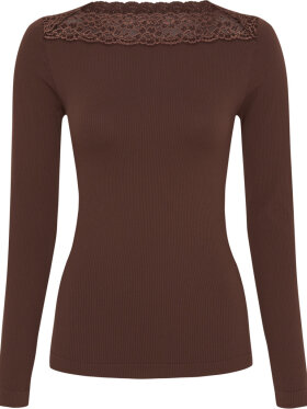 tim&simonsen - Anita rib T-shirt LS Cioccolat