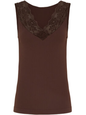 tim&simonsen - Belen Rib v-lace Top Cioccolat tim&simonsen - Belen Rib v-lace Top Cioccolat