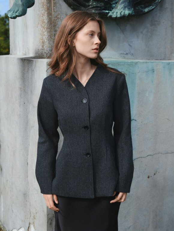 Neo Noir - Senara Blazer Dark Grey Melang