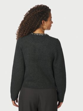 Neo Noir - Marie Stone Knit Cardigan Antr Neo Noir - Marie Stone Knit Cardigan Antr