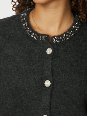 Neo Noir - Marie Stone Knit Cardigan Antr Neo Noir - Marie Stone Knit Cardigan Antr