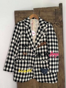 Not Sisters - How to date Blazer Black check Not Sisters - How to date Blazer Black check