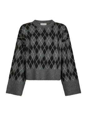 Neo Noir - Kick Check Knit Blouse Antraci