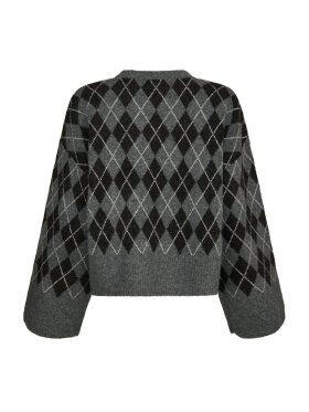 Neo Noir - Kick Check Knit Blouse Antraci