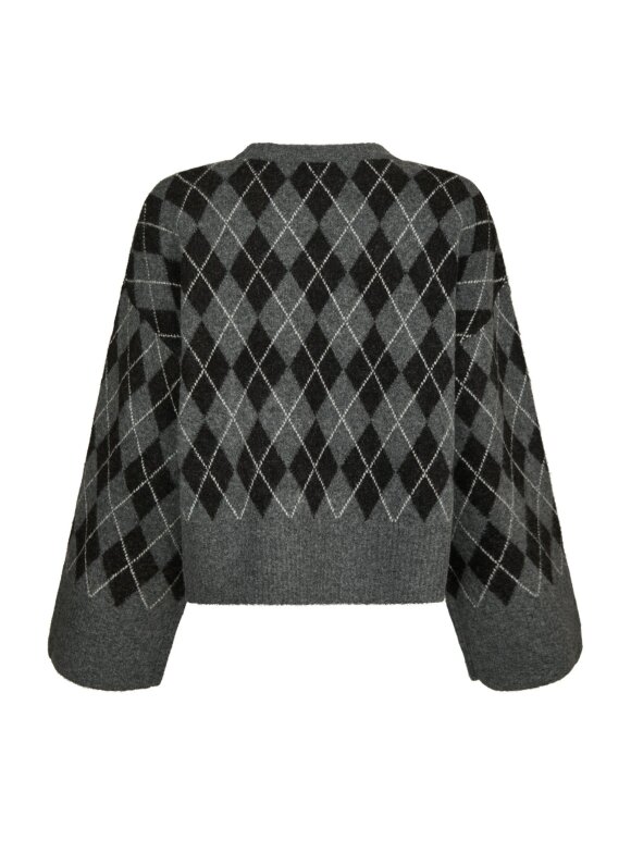 Neo Noir - Kick Check Knit Blouse Antraci