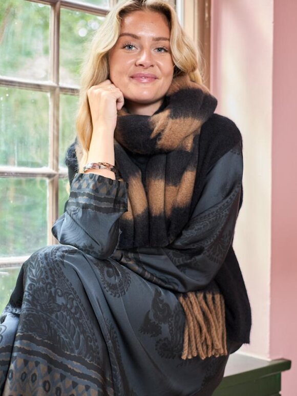 Black Colour - BCDash Striped Winter Scarf