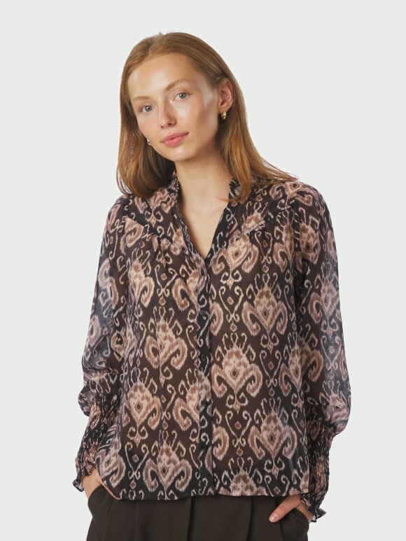 Neo Noir - Camisa Print Blouse Black