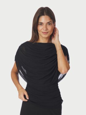Neo Noir - Cottuna Drapy Mesh Top Black