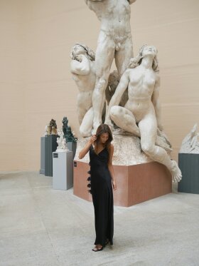 Neo Noir - Colly Heavy Sateen Dress Black Neo Noir - Colly Heavy Sateen Dress Black