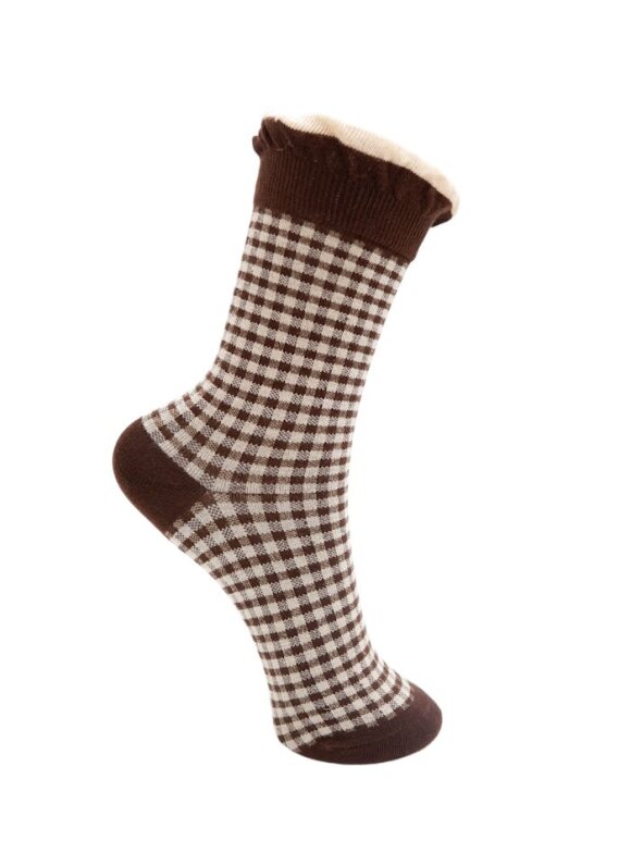 Black Colour - BCLumina Sock Coffee Checkered
