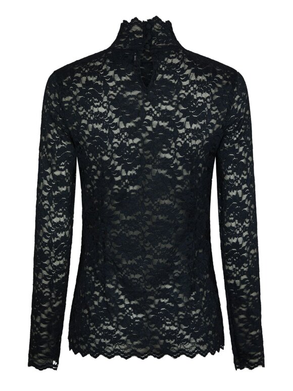 Neo Noir - Liza Laceflower Blouse Navy