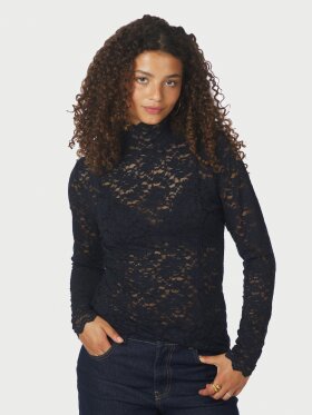 Neo Noir - Liza Laceflower Blouse Navy Neo Noir - Liza Laceflower Blouse Navy