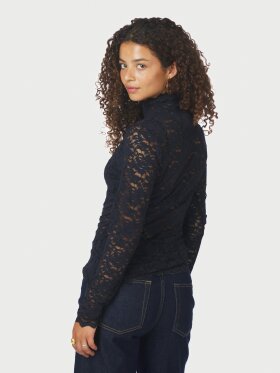 Neo Noir - Liza Laceflower Blouse Navy Neo Noir - Liza Laceflower Blouse Navy