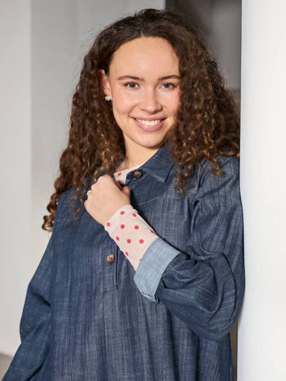 Black Colour - BCAnnie Mesh Blouse Red Dot