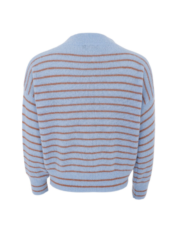 Black Colour - BCDell striped V-Neck Jumper