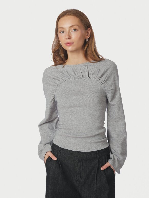 Neo Noir - Kaiba Knit Blouse Light Grey