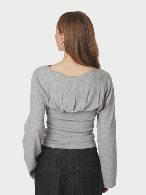 Neo Noir - Kaiba Knit Blouse Light Grey