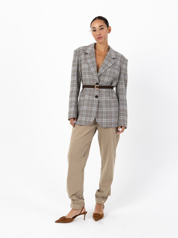 Coster Copenhagen - Checkred Blazer Sand blue