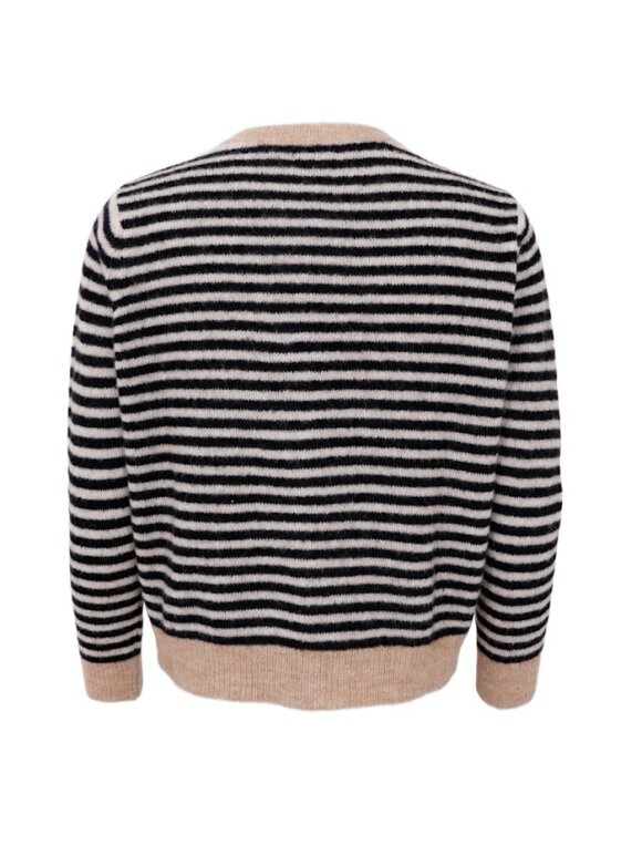Black Colour - BCDell Striped Knit Cardigan