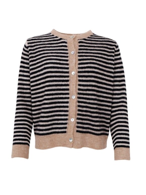 Black Colour - BCDell Striped Knit Cardigan